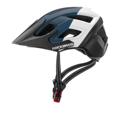 Велошлем Rockbros Lambot черно-бело-синий