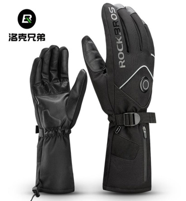 Перчатки Rockbros Flame чёрные, с электро подогревом