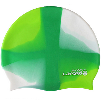 Шапочка плавательная Larsen Swim MC49 (Бело-зелёный)